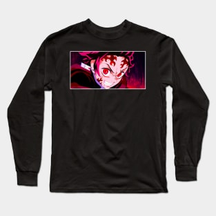 tanjiro kamado demon mode Long Sleeve T-Shirt